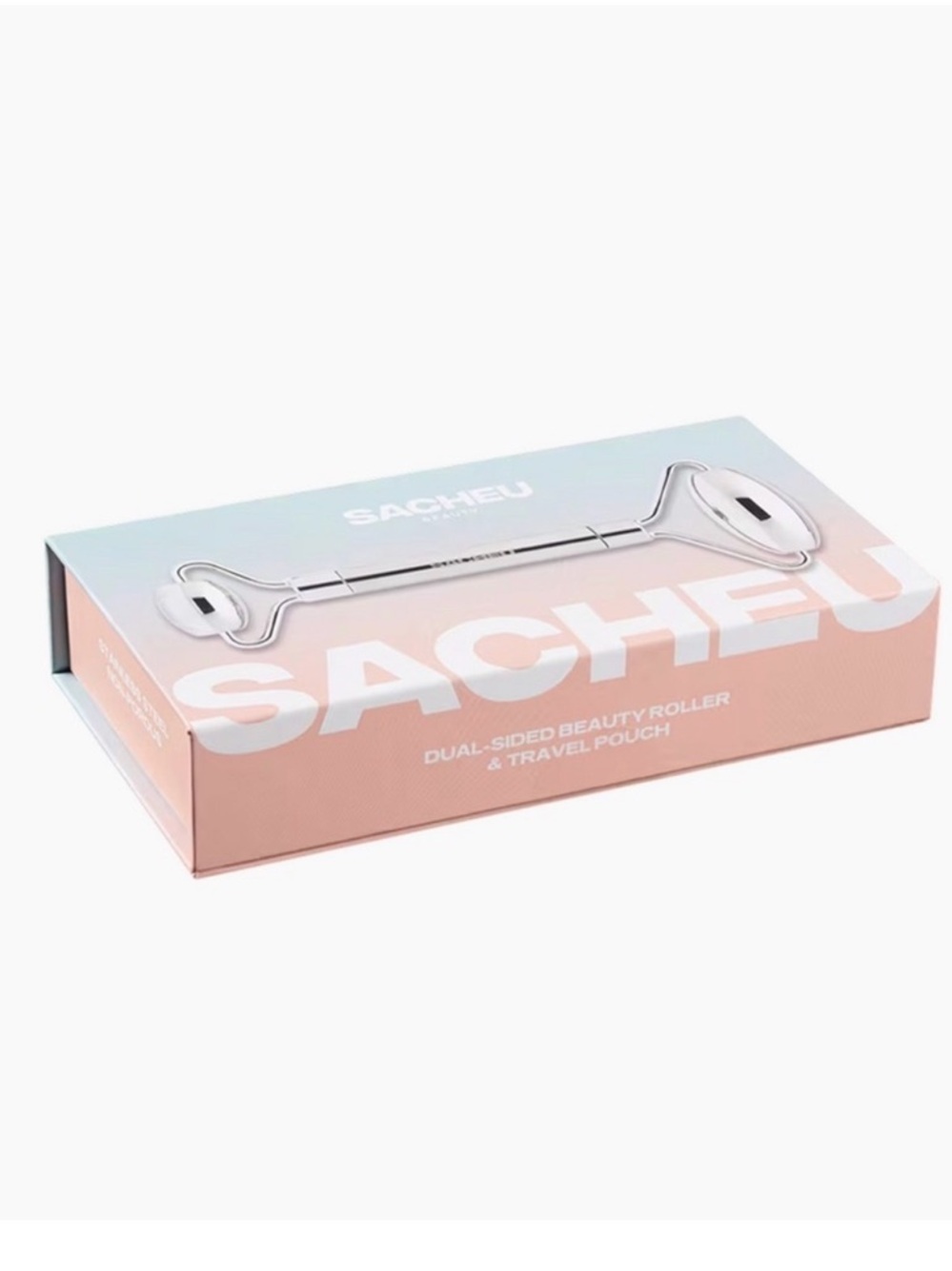SACHEU Dual-Sided Beauty Roller in Blush Pink Box